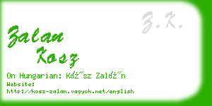 zalan kosz business card